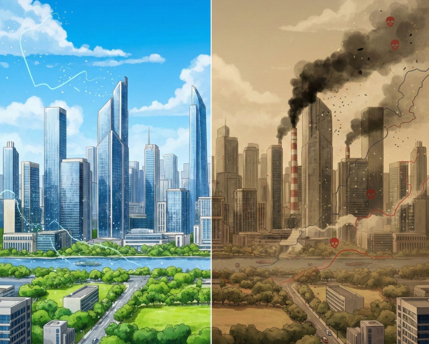 Clean vs Polluted Air Comparison